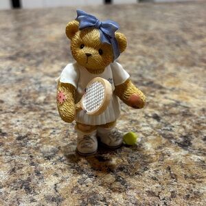 Cherished Teddies Tennis Bear with Blue Bow